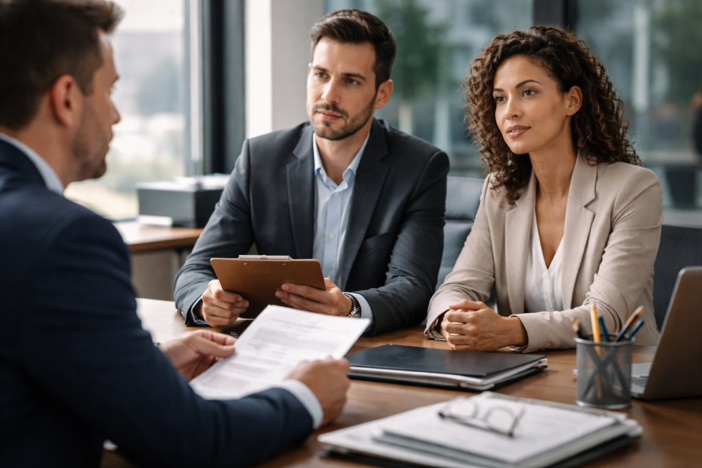 Legal deposition or witness interview.